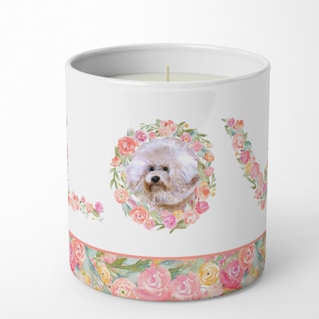 Carolines Treasures 3.75 x 3.25 in. Unisex Bichon Frise Love 10 oz Decorative Soy Candle WDK4543CDL